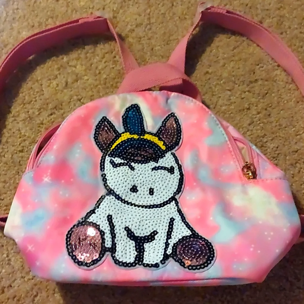 Unicorn Sequin Mini Backpack, Pink - Picture 1 of 3